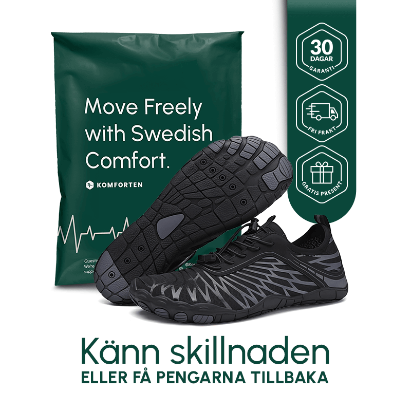 Ströva barefoot shoes with the Komforten mailer bag