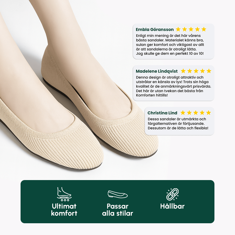 Molly™ Ballerinaskor för Dam – Bekväma och Sköna Ballerinaskor för Alla Tillfällen - Komforten