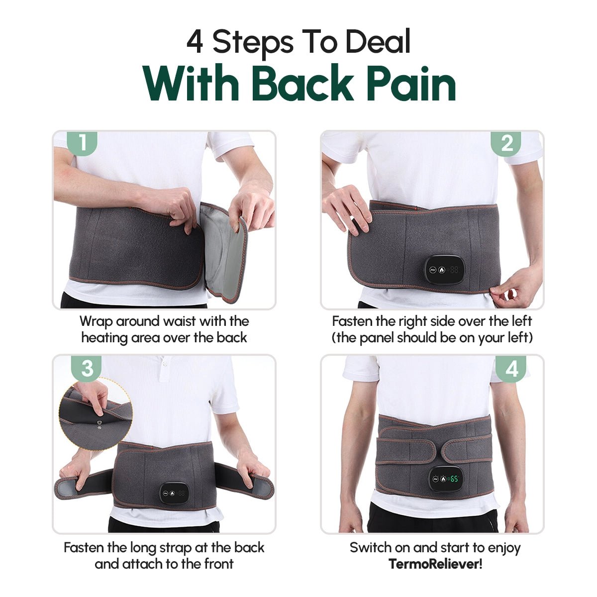 TermoReliever™ 3 - in - 1 Back Relief Belt - Komforten