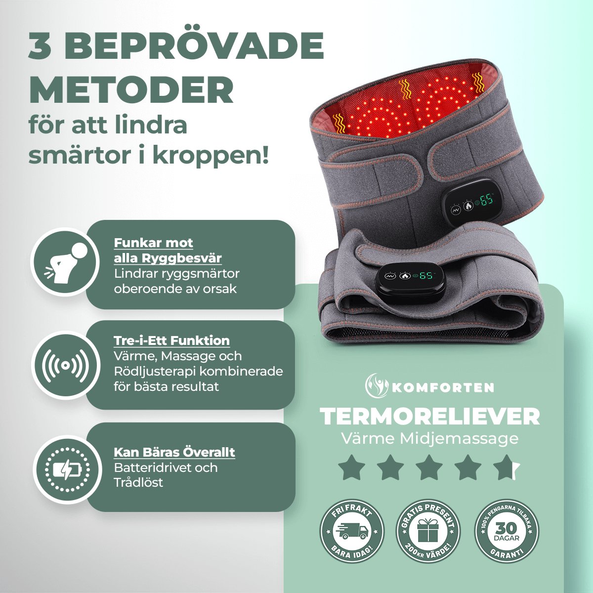 TermoReliever™ Elektriskt Värmebälte för Rygg - Komforten