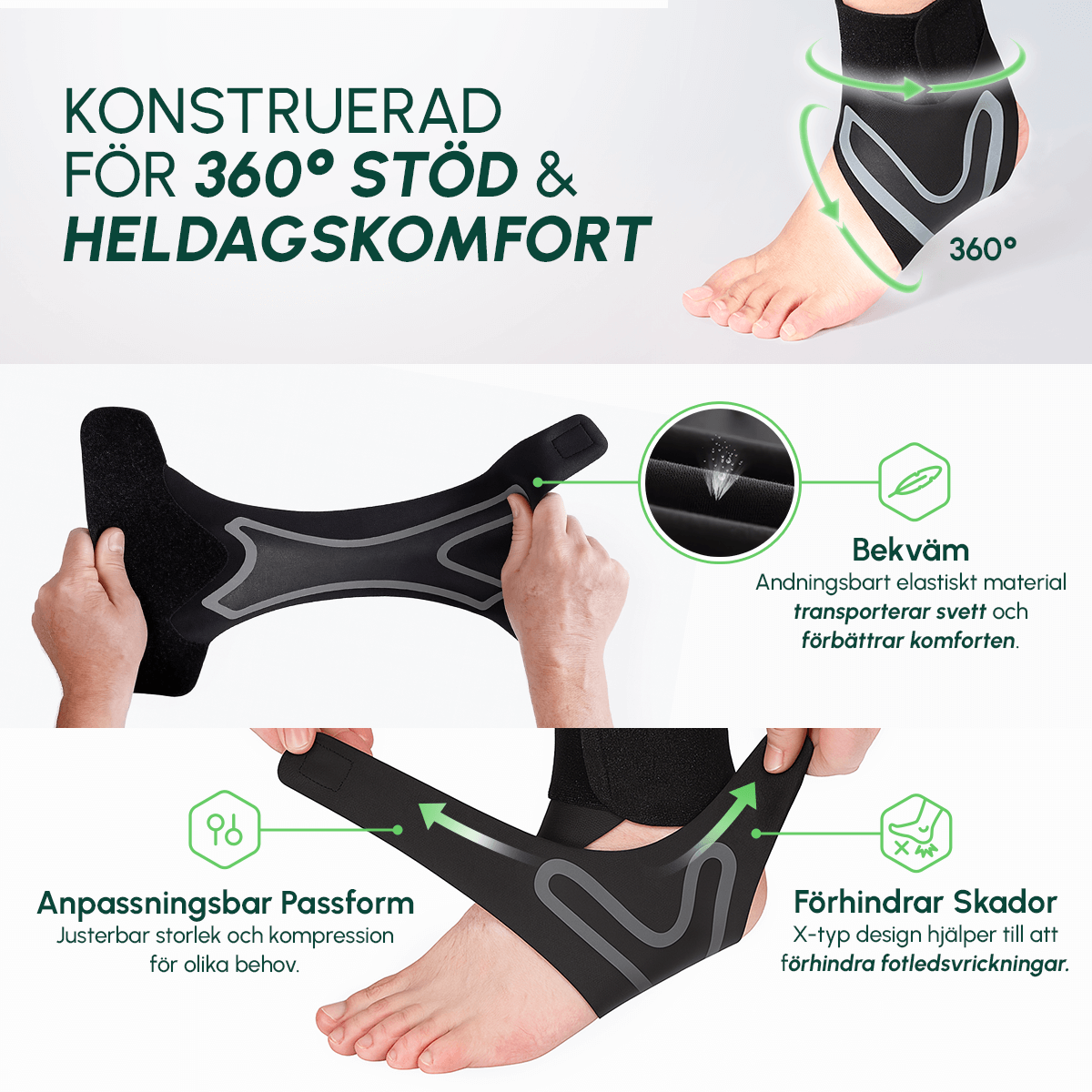 Fotsupporten™ Fotvalvsstöd för Plattfot och Hålfot -  1+1 GRATIS