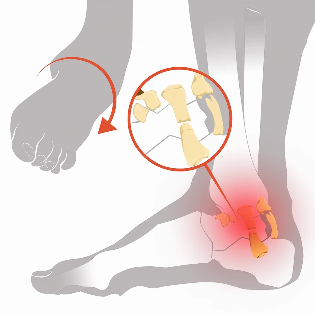 Benbrott kan uppstå när du trampar snett eller faller