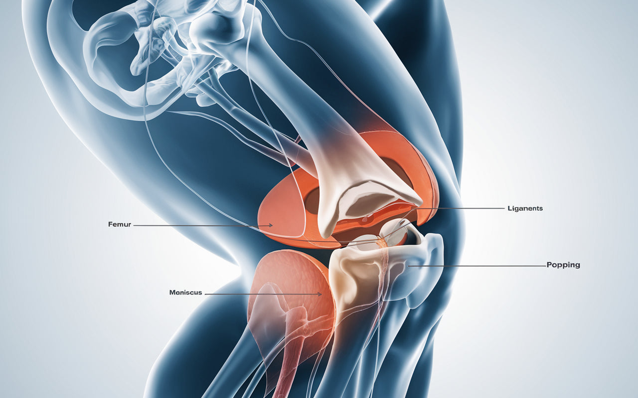 knäppande ljud i knät kan bero på flera