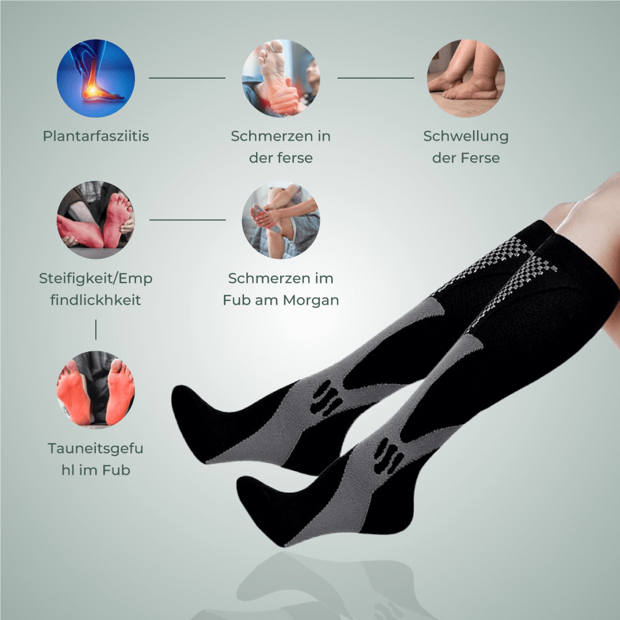 Kompressionsstrumpor för Löpning, Graviditet, Lymfödem och Stöd - Komforten