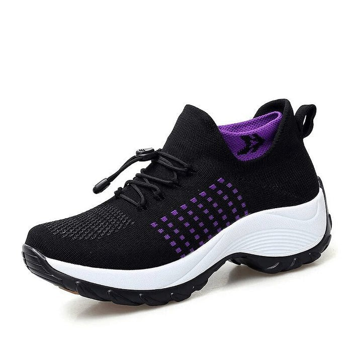 Stryde shoes in black with purple