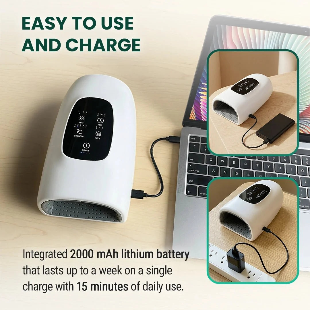HandHaven charging by USB next to a laptop